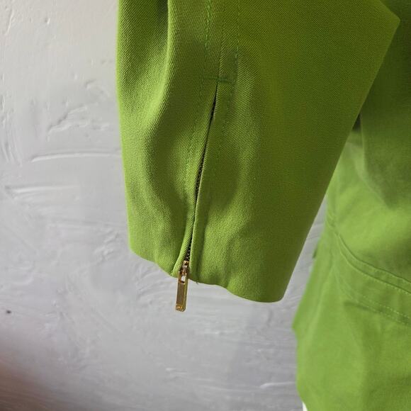 Jones New York Signature Stretch Lime Green Zip Up Jacket Womans Size Medium - Picture 7 of 7
